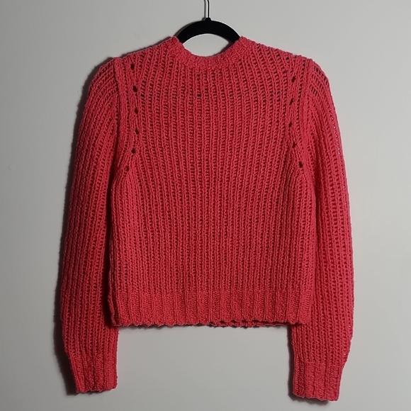 RAG & BONE Arizona Merino Wool Open Knit Sweater in Pink Size XS - Picture 10 of 16